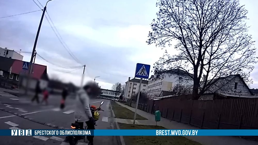 Жительница Малориты на электровелосипеде, которую брутально задержали сотрудники ГАИ. Скриншот видео УВД Брестского облисполкома